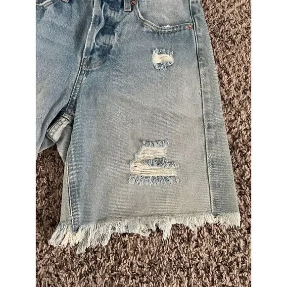 NWT Wild Fable Women's high rise Bermuda cut off Jean shorts size 0 - Picture 3 of 9
